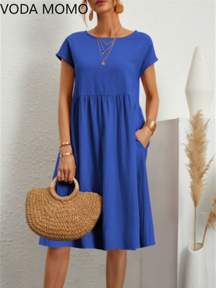 Casual Dresses Elegant bodycon sexy cotton Women's dress for women summer A-line short sleeve boho midi dresses woman robe femme ladies230413