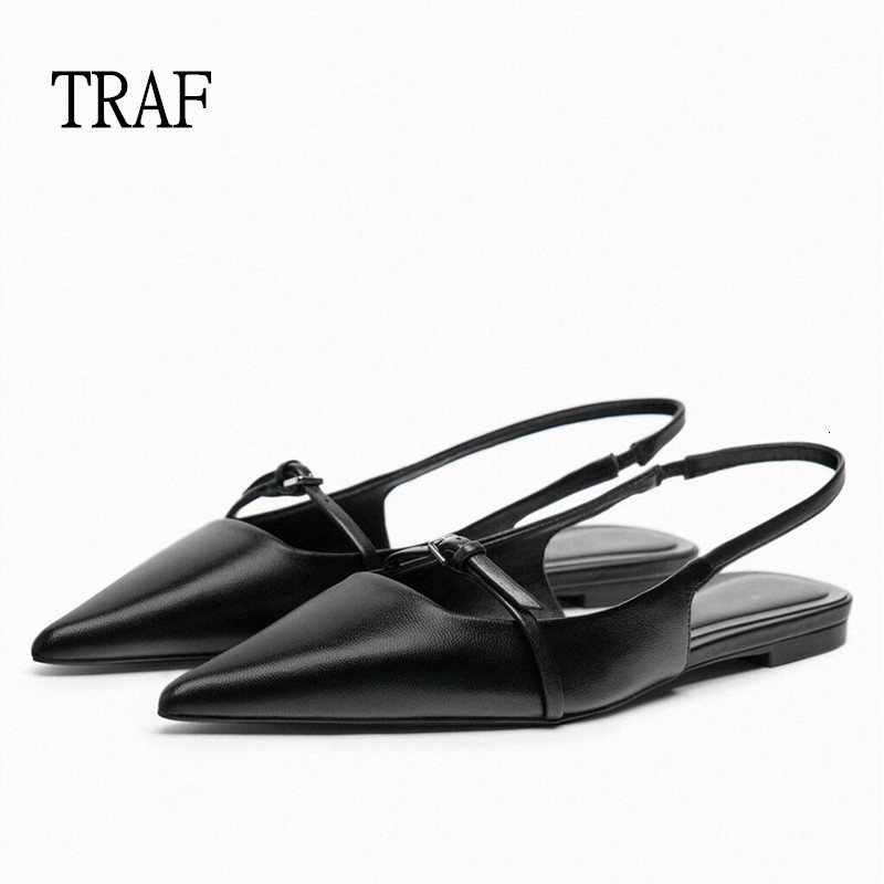 Dress Shoes TRAF Woman Pointed Leather Flats Shoes Black Casual Slingbacks Shallow Mouth Single Shoes Women Ballet shoes Sandals 230413, 005
Dress Shoes TRAF Woman Pointed Leather Flats Shoes Black Casual Slingbacks Shallow Mouth Single Shoes Women Ballet shoes Sandals 230413, 005