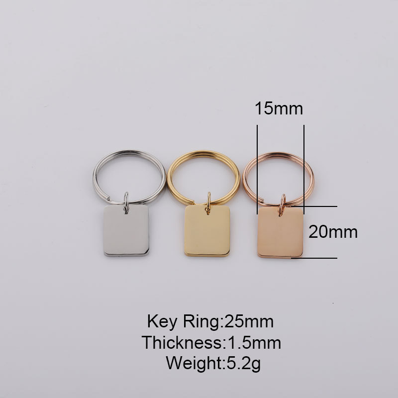 Keychains Lanyards Fnixtar 10Pcs Strip Bar Keychain Mirror Polish Stainless Steel Stamping Blank Keychain For DIY Custom Name Engrave Tags Keychain 23