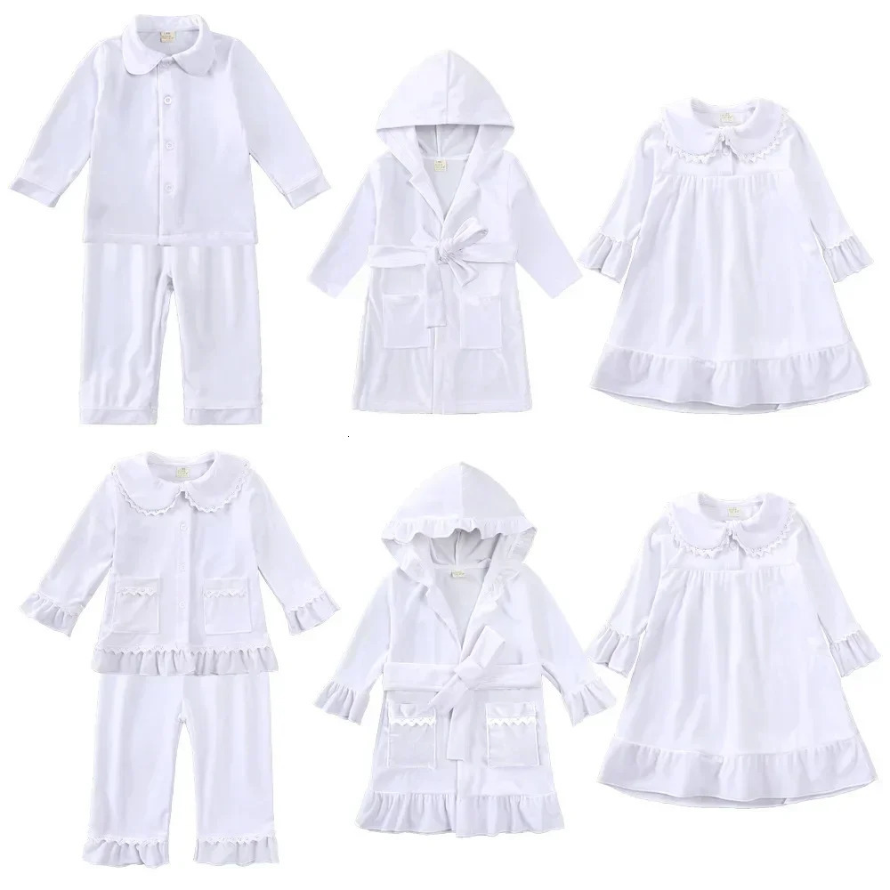 Pajamas Christmas Pajamas Sets Sleepwear For Girls Children's Clothing Boys Velvet Lace Long SleevePants Baby Suit 3M-12Y 231113