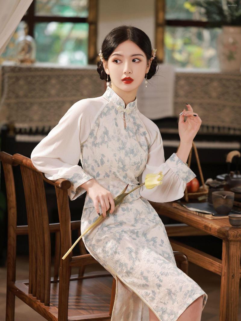 Ethnic Clothing Chinese Style Floral Print Cheongsam Elegant Improved Retro Long Sleeve Qipao Traditional
Ethnic Clothing Chinese Style Floral Print Cheongsam Elegant Improved Retro Long Sleeve Qipao Traditional