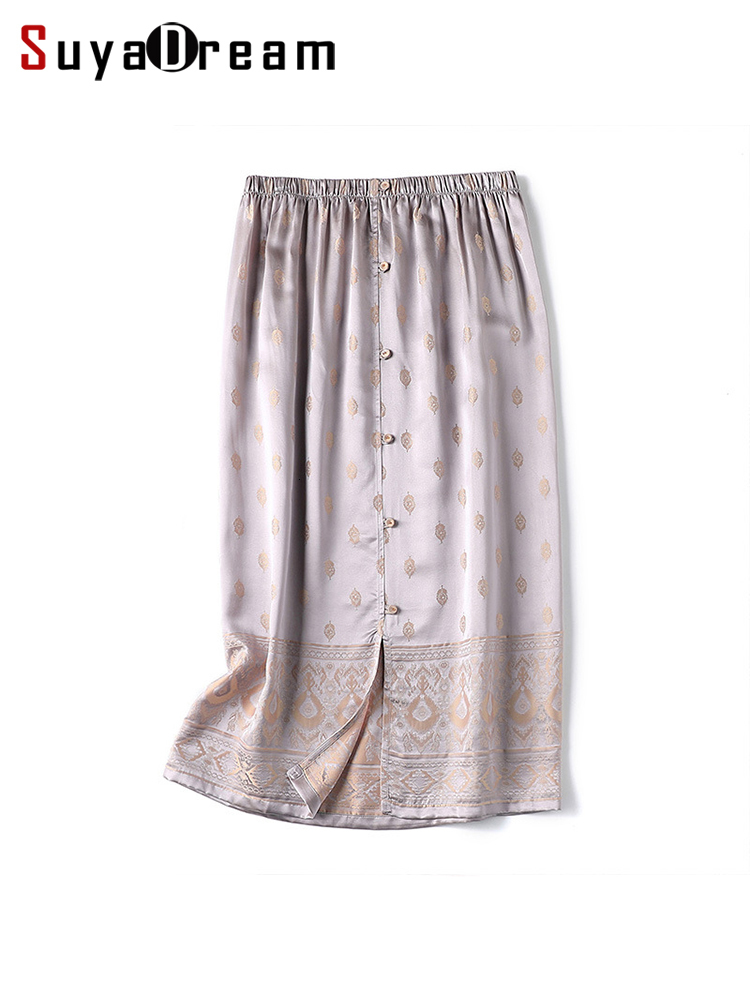 Skirts SuyaDream Woman Long Skirt 51%Silk 49%Viscose Elastic Jacquard Vintage Spring Summer Straight Chic Skirts 230413, Lavender
Skirts SuyaDream Woman Long Skirt 51%Silk 49%Viscose Elastic Jacquard Vintage Spring Summer Straight Chic Skirts 230413, Lavender