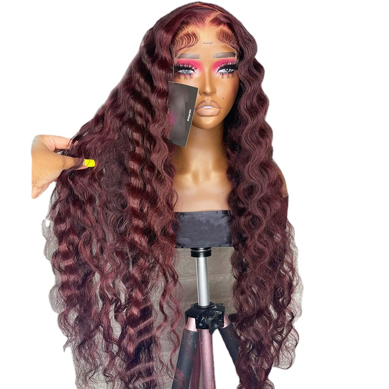 Hot Kinky Curly Lace Front Wig with BabyHair Preplucked 26 Inches 180%Density Glueless Burgundy Heat Temperature Daily Cosplay Wig, Medium brown 
Hot Kinky Curly Lace Front Wig with BabyHair Preplucked 26 Inches 180%Density Glueless Burgundy Heat Temperature Daily Cosplay Wig, Medium brown