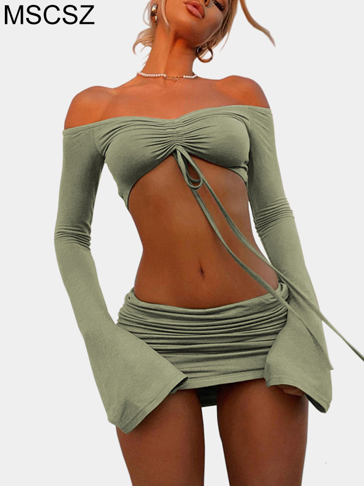 Two Piece Dress Sexy Summer Outfits For Women 2023 Long Sleeve Crop Top And Mini Skirt Set 2 Night Club Festival Outfit Co ord Sets 230412, Green
Two Piece Dress Sexy Summer Outfits For Women 2023 Long Sleeve Crop Top And Mini Skirt Set 2 Night Club Festival Outfit Co ord Sets 230412, Green