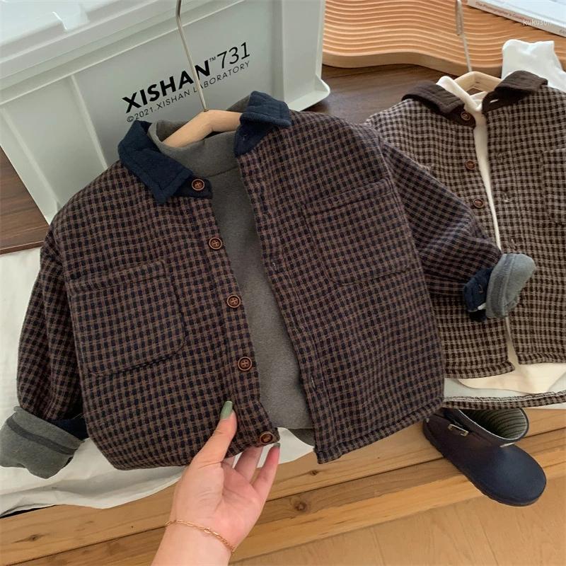 Jackets Children Coat Plaid 2023 Autumn Winter Korean Casual Boy's Shirt Cotton And Linen Girl's Thickened, Auburn
Jackets Children Coat Plaid 2023 Autumn Winter Korean Casual Boy's Shirt Cotton And Linen Girl's Thickened, Auburn