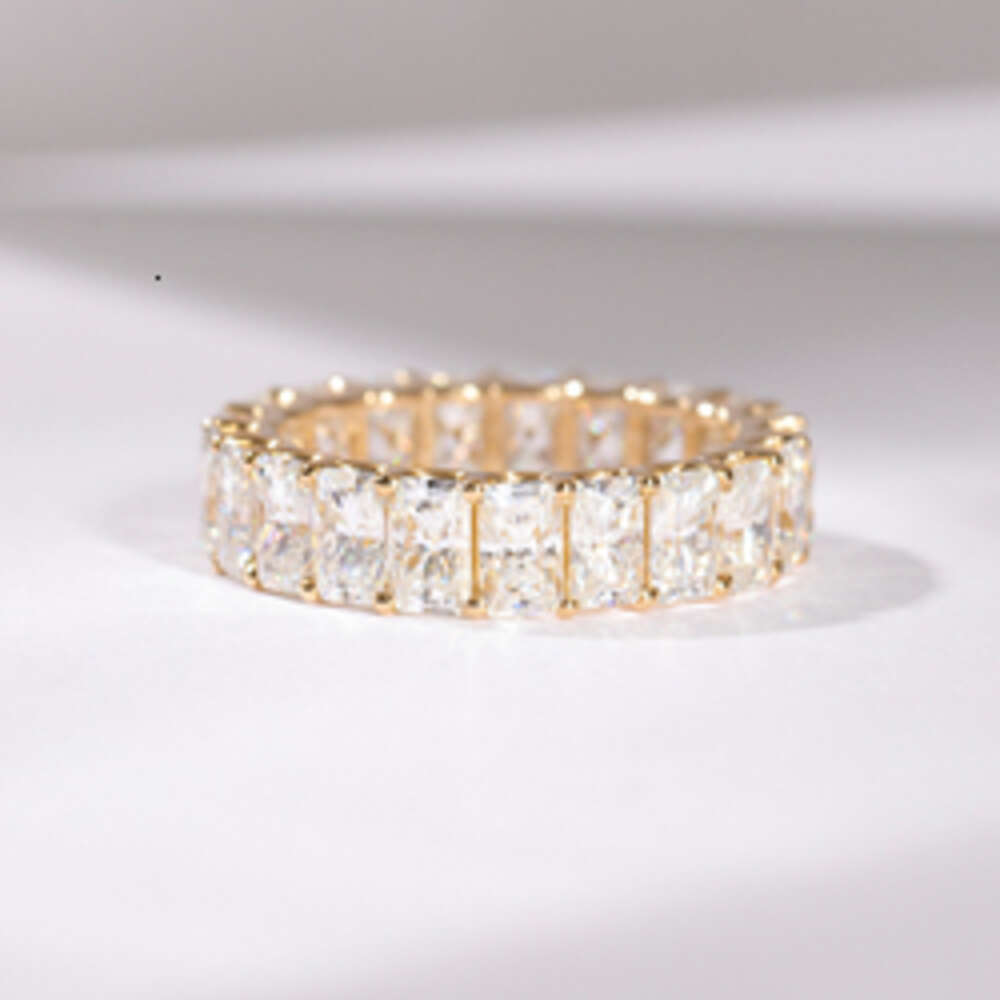 AAA Gems Custom Made Luxury 75x10mm 3ct VVS Moissanite Diamond Real 14k Solid Gold Engagement Wedding Rings for Women