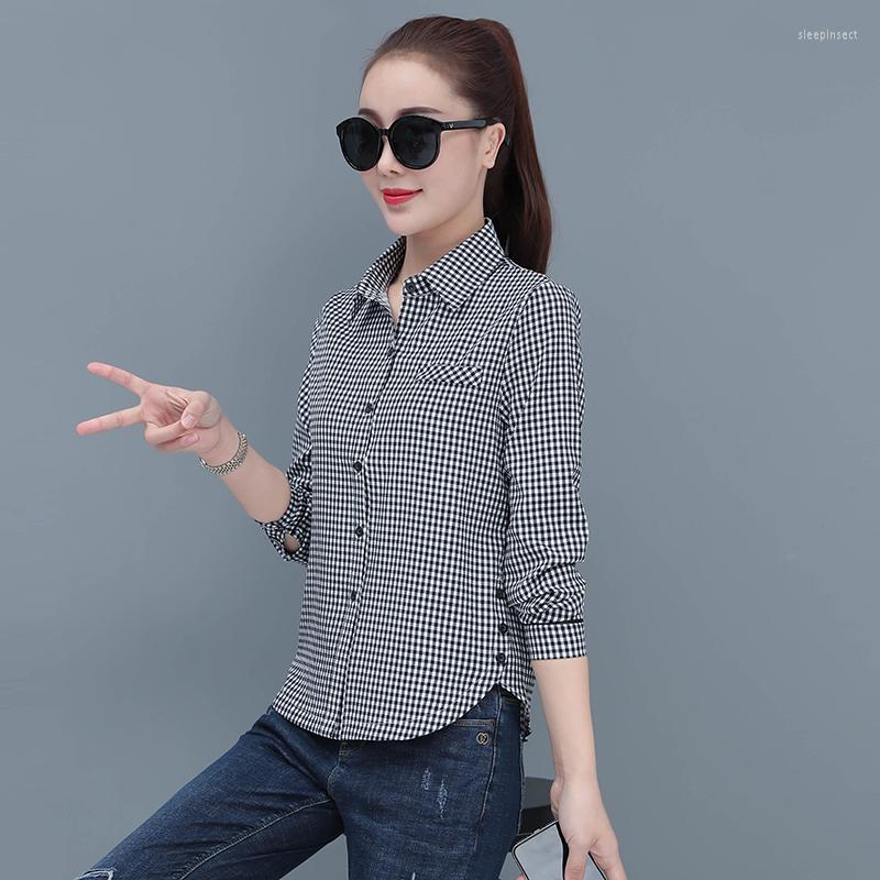 Women' Blouses Women Long Sleeve Shirt All-matched Casual Plaid Turn-down Collar Blusa Feminina My In, Blue
Women' Blouses Women Long Sleeve Shirt All-matched Casual Plaid Turn-down Collar Blusa Feminina My In, Blue