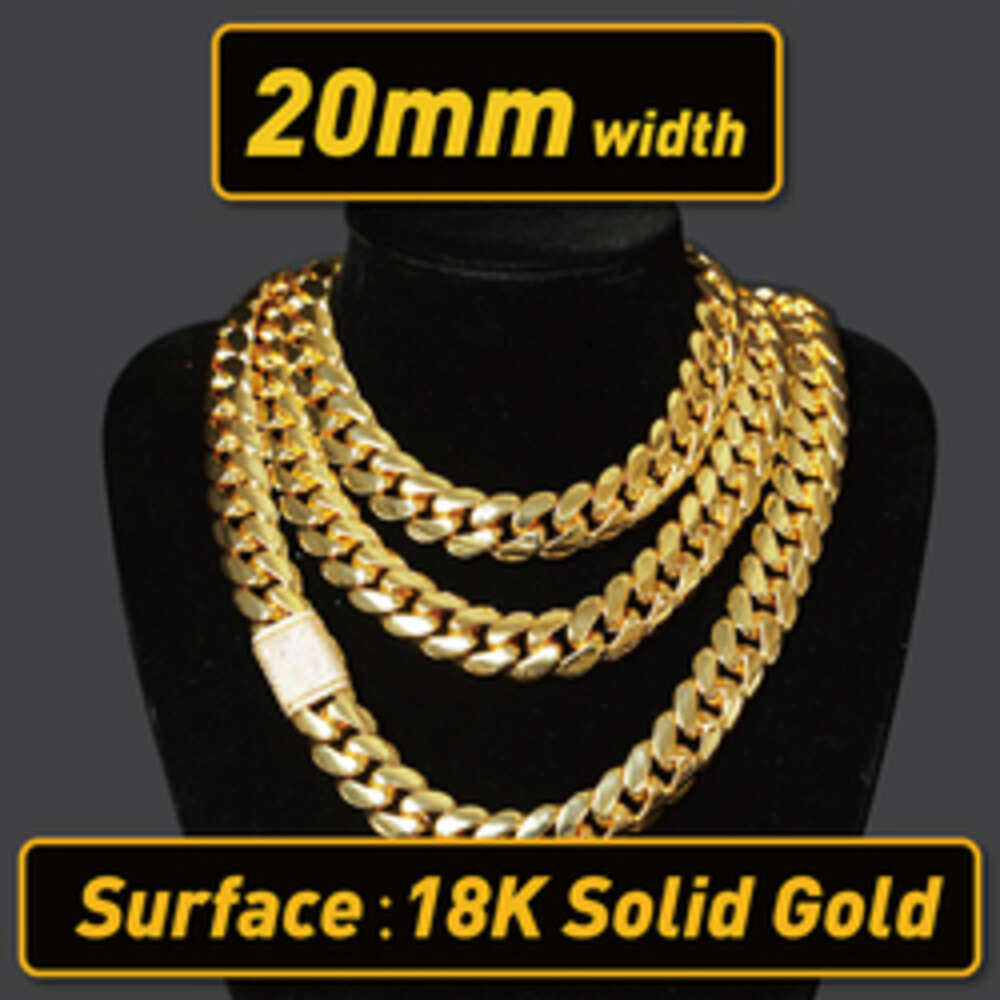 14k 18k Gold Plated Mans bracelet iced out bracelet Miami Cuban link chain Stainless Steel Necklace Wholesale