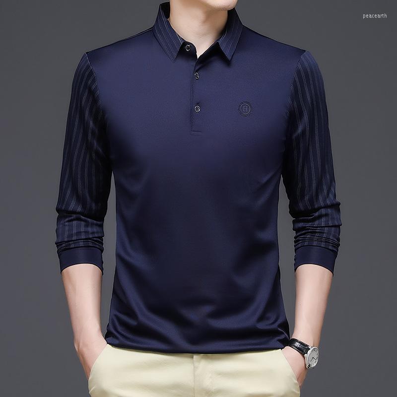 Men's Polos Long Sleeve Men's Polo Shirts High Quality Turn Down Collar Vertical Stripe Business Casual Spring Autumn Male, Navy
Men's Polos Long Sleeve Men's Polo Shirts High Quality Turn Down Collar Vertical Stripe Business Casual Spring Autumn Male, Navy