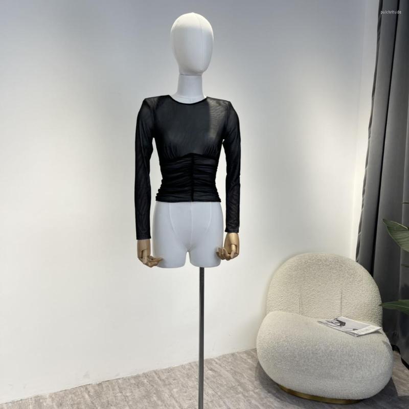 Women's Blouses See Through Black Tulle Tops 2023 Autumn High Quality Ladies Vintage Ruched Long Sleeve Pullover
Women's Blouses See Through Black Tulle Tops 2023 Autumn High Quality Ladies Vintage Ruched Long Sleeve Pullover