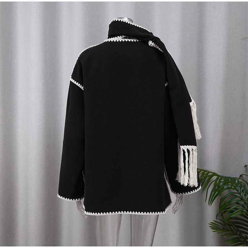 jacket women coat designer jacket clothes fashion clothes women's wool blends women splice cashmere coat autumn winter warm streetwear outwear ja