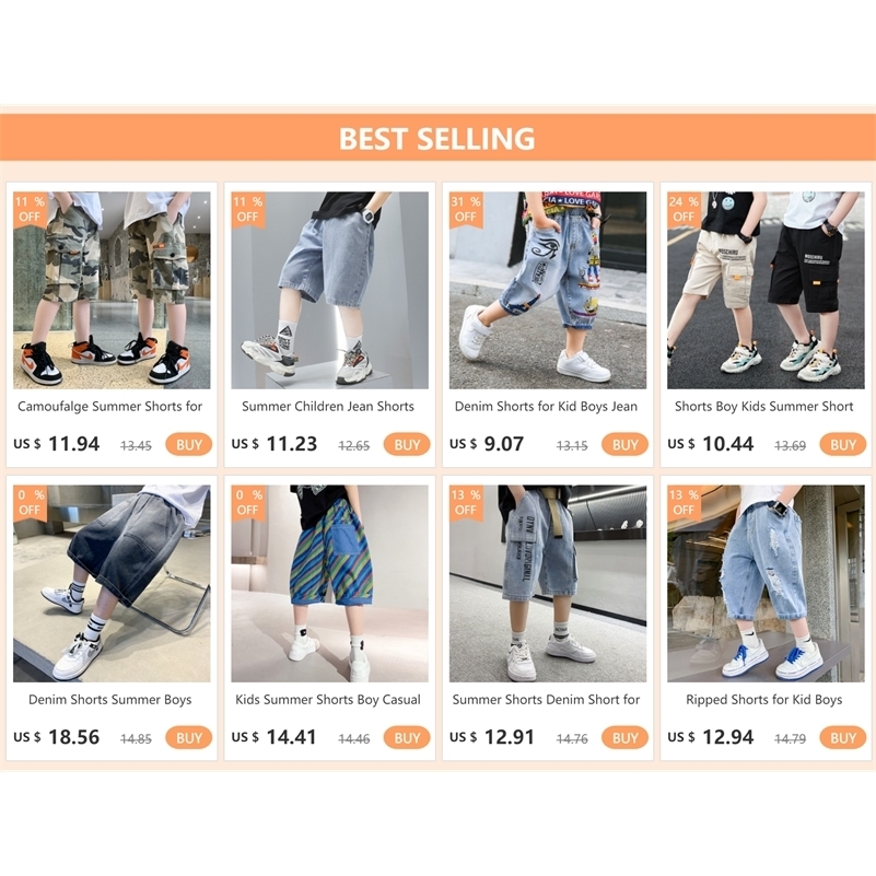 Shorts Denim for Kid Boys Jean Summer Casual Cotton Print Children Pants 90 To 160cm Boy 230412
