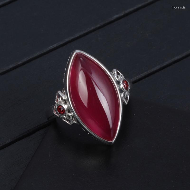 Cluster Rings S925 Silver Inlaid Natural Red Chalcedony Marquise Shape For Women Retro Ethnic Style Wedding Jewelry Adjustable
Cluster Rings S925 Silver Inlaid Natural Red Chalcedony Marquise Shape For Women Retro Ethnic Style Wedding Jewelry Adjustable