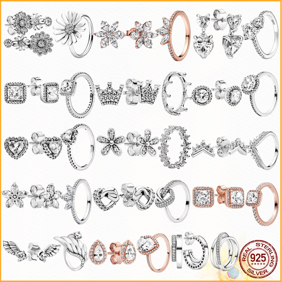 925 Sterling Silver Pandora Ring Earrings Shiny Plant Specimen Clustering Threading Earrings DIY Combination Female Gifts for Women's Gifts
925 Sterling Silver Pandora Ring Earrings Shiny Plant Specimen Clustering Threading Earrings DIY Combination Female Gifts for Women's Gifts