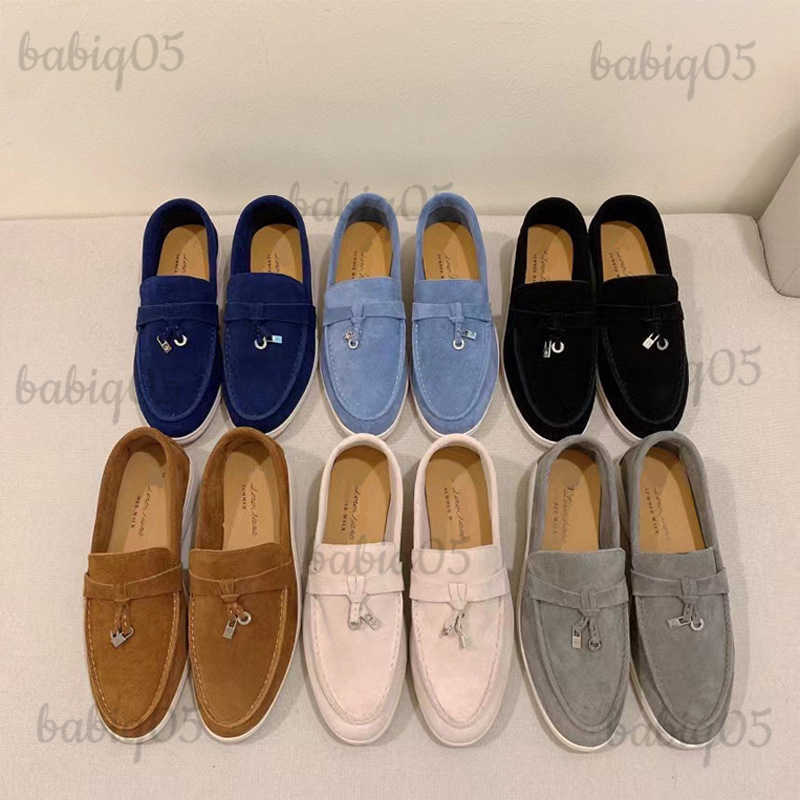 Designer Loafers Loro Piana Original Soft Sole Comfortable Single Shoe Flat Bottomed Fringed Women's Cashmere T230413, Wathet
Designer Loafers Loro Piana Original Soft Sole Comfortable Single Shoe Flat Bottomed Fringed Women's Cashmere T230413, Wathet