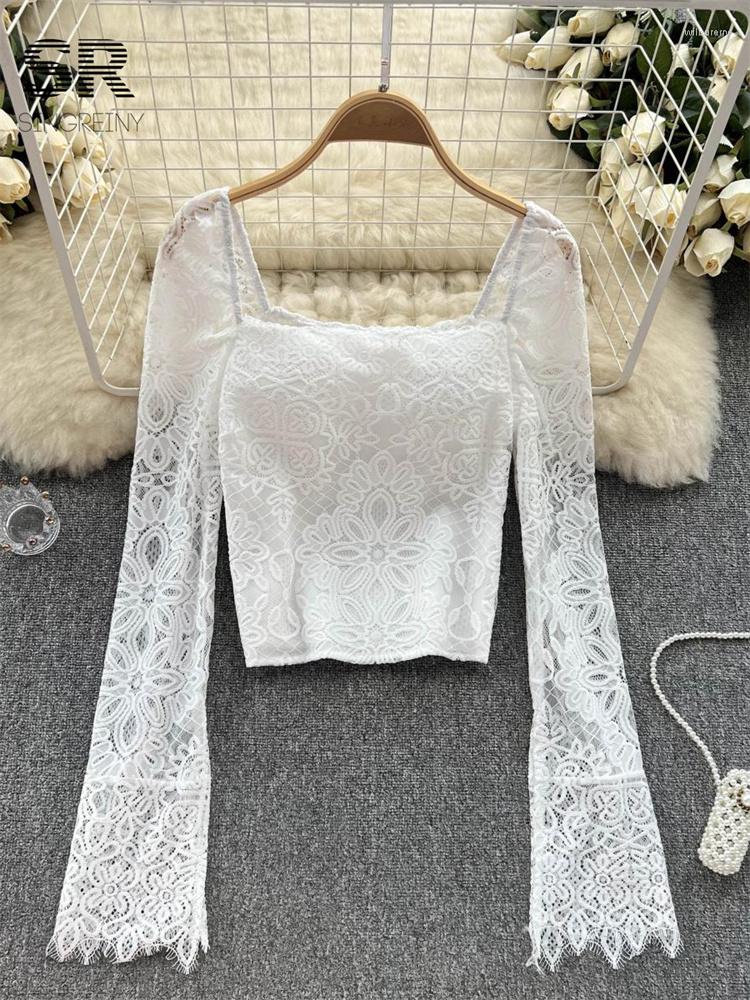 Women's Blouses SINGREINY Lace French Blouse Summer Women Square Neck Long Sleeve Elastic Waist Elegant Ladies Chic Casual Sexy Tops, White
Women's Blouses SINGREINY Lace French Blouse Summer Women Square Neck Long Sleeve Elastic Waist Elegant Ladies Chic Casual Sexy Tops, White