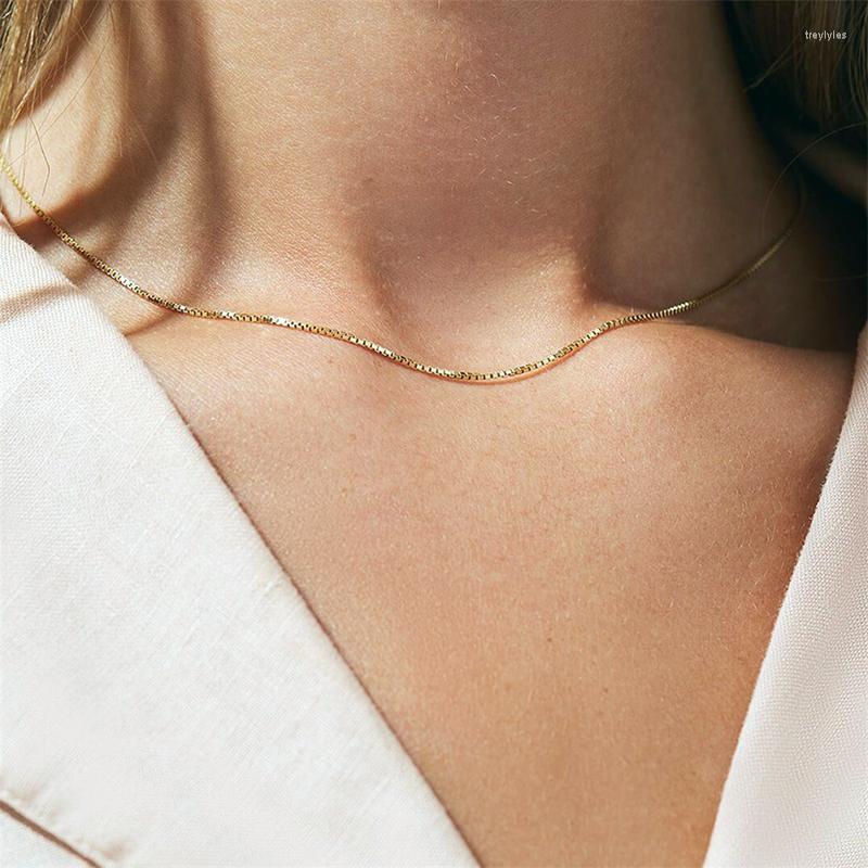 Chains Gold Color Box Necklace For Women Choker 316L Stainless Steel Chain Simple Clavicle Jewelry
Chains Gold Color Box Necklace For Women Choker 316L Stainless Steel Chain Simple Clavicle Jewelry