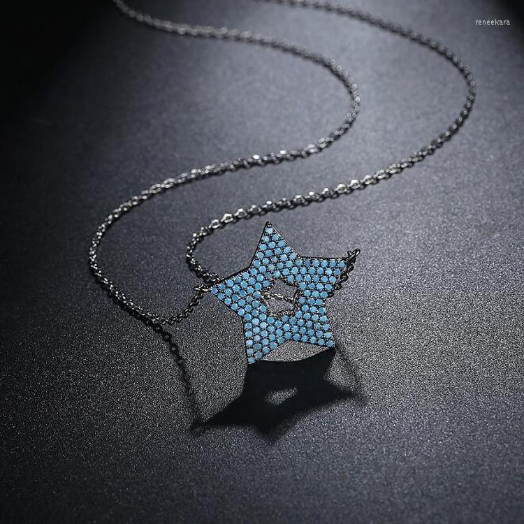 Chains OL Style Fashion Blue Star Necklace Mosaic Paved Premium Zirconia Black Chain Clavicle For Women
Chains OL Style Fashion Blue Star Necklace Mosaic Paved Premium Zirconia Black Chain Clavicle For Women