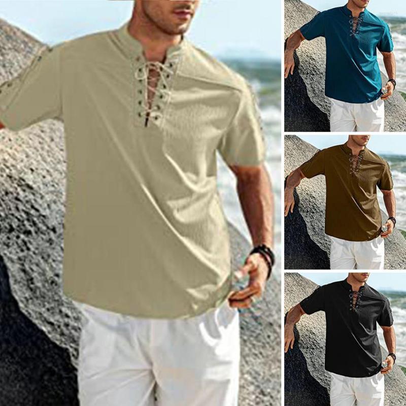 Men's Casual Shirts Beachwear Men Top Clothes Summer T-shirt V Neck Stand Collar Lace Up Multi Strap Solid Color Match Pants Pullover Mid Le, Black
Men's Casual Shirts Beachwear Men Top Clothes Summer T-shirt V Neck Stand Collar Lace Up Multi Strap Solid Color Match Pants Pullover Mid Le, Black