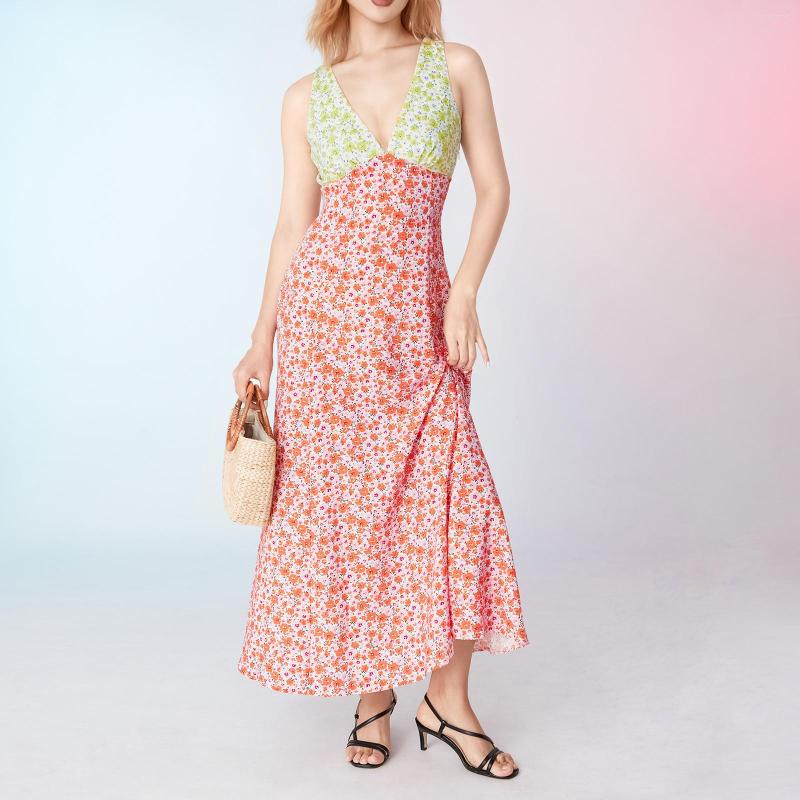Casual Dresses Women' Sexy Deep V Neck Satin Dress Patchwork Floral Print Sleeveless High Waist Backless Cocktail Party Fit Long
Casual Dresses Women' Sexy Deep V Neck Satin Dress Patchwork Floral Print Sleeveless High Waist Backless Cocktail Party Fit Long