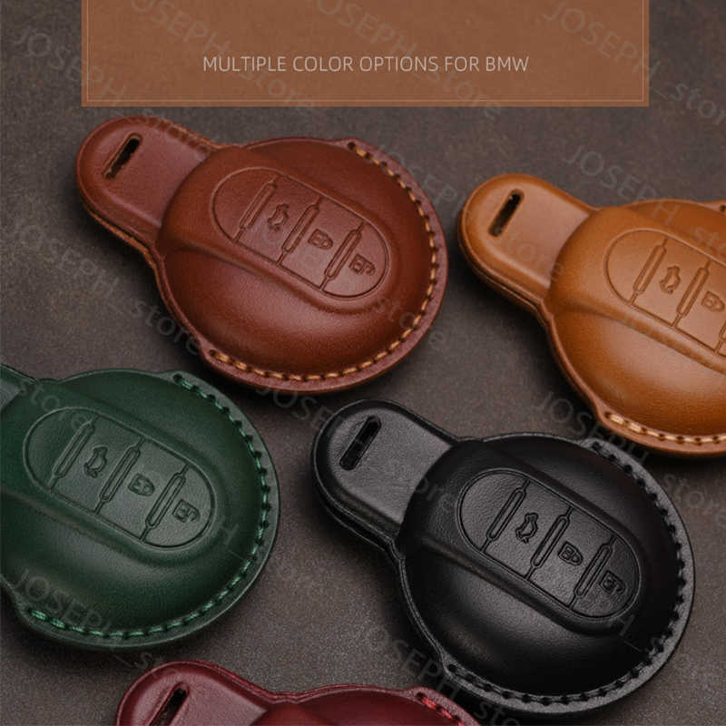 Key Rings Leather Car Remote Key Case Fob Cover For MINI Cooper Clubman Hardtop Hatchback Countryman F54 F55 F56 F57 F60 Key chain J230413