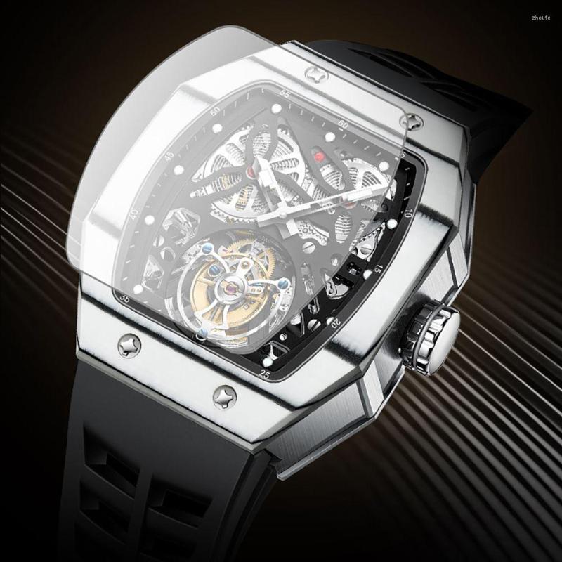 Wristwatches Luxury Skeleton Men Mechanical Watch Tourbillon Waterproof Sapphire AESOP 7036 Movement Touneau Case Silicone Strap, Aesop 7036 y
Wristwatches Luxury Skeleton Men Mechanical Watch Tourbillon Waterproof Sapphire AESOP 7036 Movement Touneau Case Silicone Strap, Aesop 7036 y