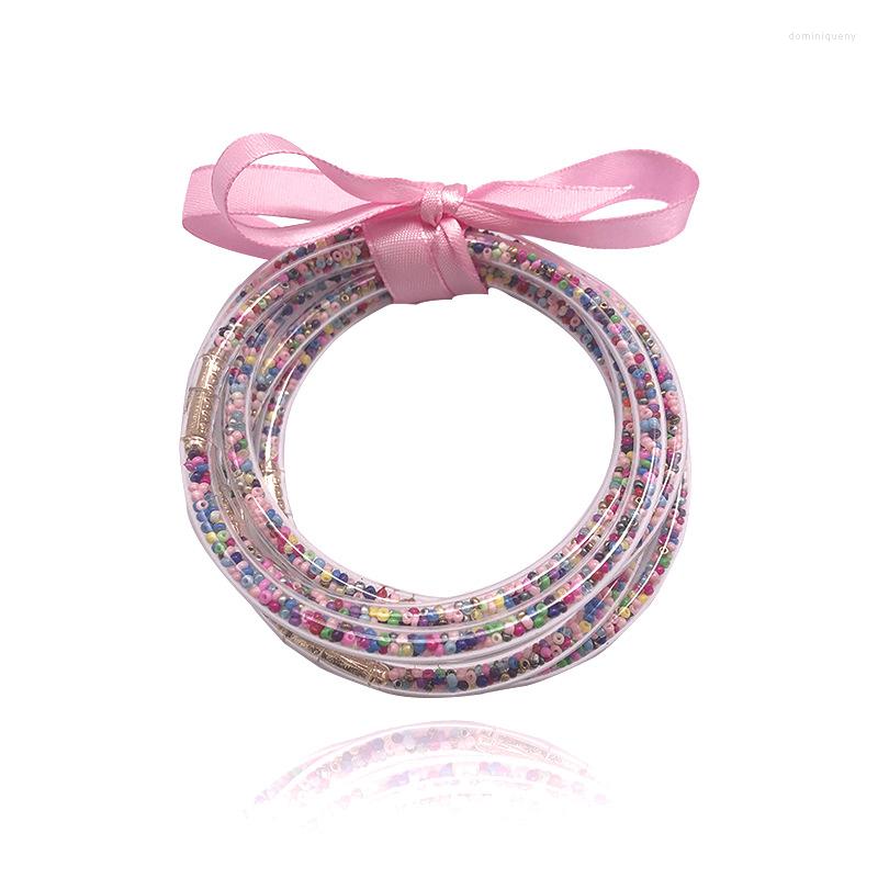 Bangle 5pcs/set Est Bowknot Colored Beads Glitter Bangles Jelly For Female Pure Life Friendship Bracelets
Bangle 5pcs/set Est Bowknot Colored Beads Glitter Bangles Jelly For Female Pure Life Friendship Bracelets