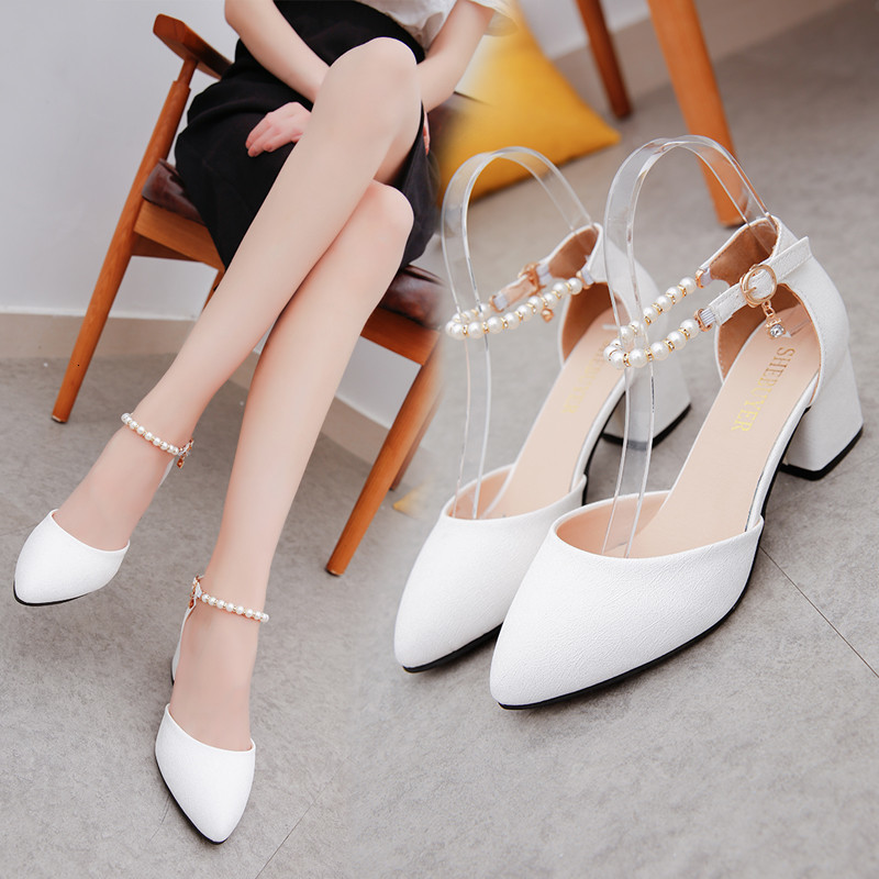 Dress Shoes Luxury Pumps Women Wedding Bride Spring Summer Female Shoes Shallow Baotou Sandals Rough With 6cm High Heels Thick Middle Heel 230413, White
Dress Shoes Luxury Pumps Women Wedding Bride Spring Summer Female Shoes Shallow Baotou Sandals Rough With 6cm High Heels Thick Middle Heel 230413, White