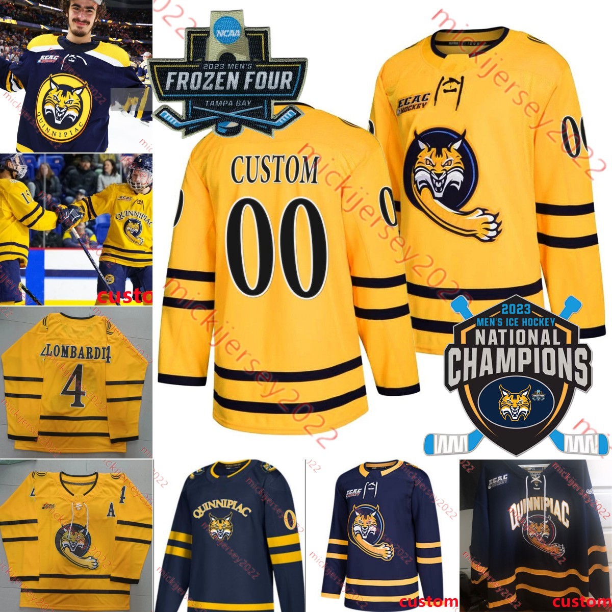 Devon Toews Connor Clifton Quinnipiac Hockey Jersey Sam Lipkin Desi Burgart Cristophe Tellier Noah Altman Chase Clark Quinnipiac Bobcats 2023 Champions Jerseys, Gold+2023 frozen four
Devon Toews Connor Clifton Quinnipiac Hockey Jersey Sam Lipkin Desi Burgart Cristophe Tellier Noah Altman Chase Clark Quinnipiac Bobcats 2023 Champions Jerseys, Gold+2023 frozen four