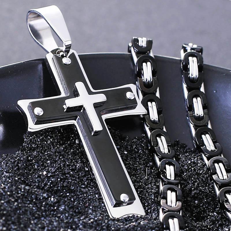 Pendant Necklaces Vintage Black Cross Necklace Stainless Steel Link Chain Men Women Religious Boy Gift
Pendant Necklaces Vintage Black Cross Necklace Stainless Steel Link Chain Men Women Religious Boy Gift