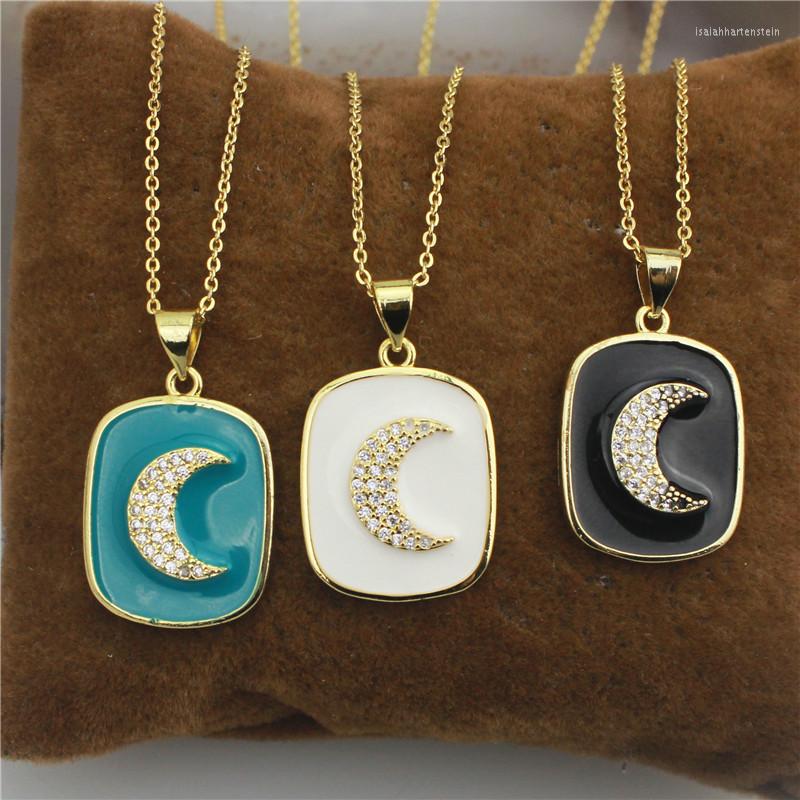Pendant Necklaces 10pcs/lot 19inch Design Cz/enamel Necklace Moon Shape Enamel Jewelry Plated Copper Chain Wholesale
Pendant Necklaces 10pcs/lot 19inch Design Cz/enamel Necklace Moon Shape Enamel Jewelry Plated Copper Chain Wholesale
