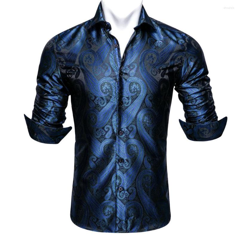 Men's Casual Shirts Vintage Navy Blue Men Silk Shirt Formal Paisley Spring Autumn Long Sleeve Fit-Dress Party Gifts Male Barry.Wang, Gy-0077
Men's Casual Shirts Vintage Navy Blue Men Silk Shirt Formal Paisley Spring Autumn Long Sleeve Fit-Dress Party Gifts Male Barry.Wang, Gy-0077