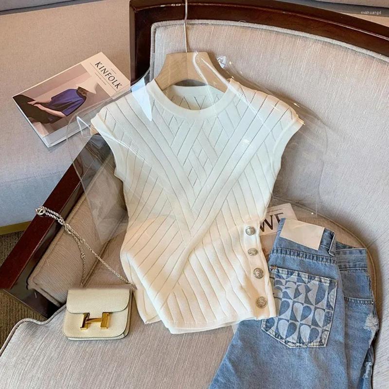 Women's Sweaters French Style Sleeveless Elegant Women's T-shirt Summer 2023 Ice Silk Knitted Vest For Women Soft Slim O-neck Tops, Orange
Women's Sweaters French Style Sleeveless Elegant Women's T-shirt Summer 2023 Ice Silk Knitted Vest For Women Soft Slim O-neck Tops, Orange