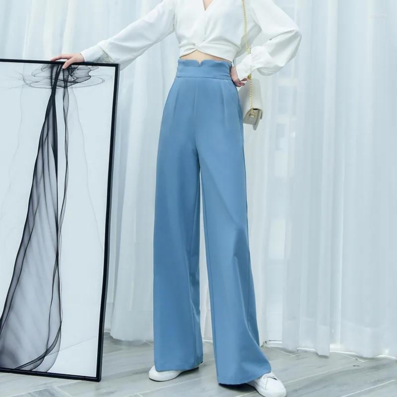 Women's Pants Spring Summer High-Waisted Wide-Leg Women Loose Thin Solid Straight Trousers Korean Fashion Pantalones De Mujer, Blue
Women's Pants Spring Summer High-Waisted Wide-Leg Women Loose Thin Solid Straight Trousers Korean Fashion Pantalones De Mujer, Blue
