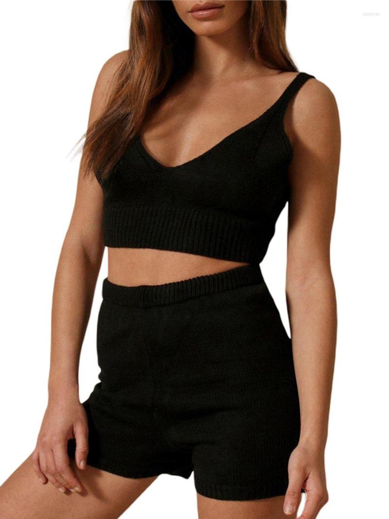 Active Sets Women Y2K Knitted Shorts Set V Neck Camisole With Elastic High Waist Loungewear Summer Outfit, Black
Active Sets Women Y2K Knitted Shorts Set V Neck Camisole With Elastic High Waist Loungewear Summer Outfit, Black