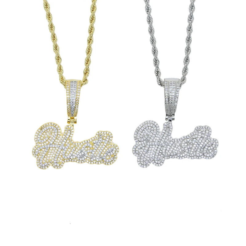 Chokers Micro Pave CZ Small Hip Hop Hustle Pendant Necklace For Men High Quality 5A Cubic Zirconia Gold Color Jewelry 231113
