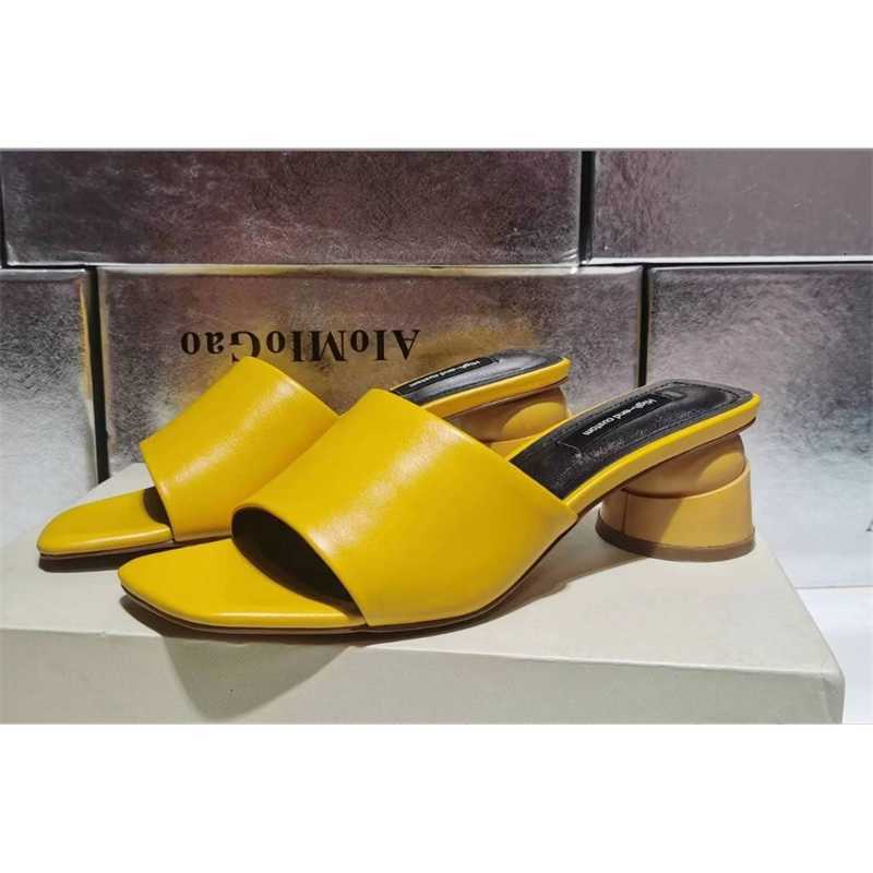 Top layer cowhide sandals for women with round shaped heel and exposed toe summer women's shoes yellow size welfare, Yellow2
Top layer cowhide sandals for women with round shaped heel and exposed toe summer women's shoes yellow size welfare, Yellow2
