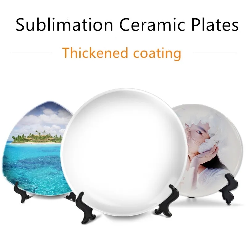 Wholesale 8 Sublimation Ceramic Plates 10 Inch Round Thermal Transfer Coating Blank Dish Dinnerware AAA B5