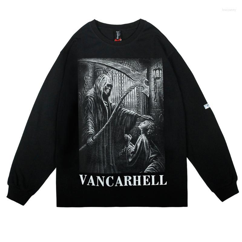 Men's T Shirts Streetwear Goth Graphic Crewneck Long Sleeves T-Shirt For Men, Black
Men's T Shirts Streetwear Goth Graphic Crewneck Long Sleeves T-Shirt For Men, Black