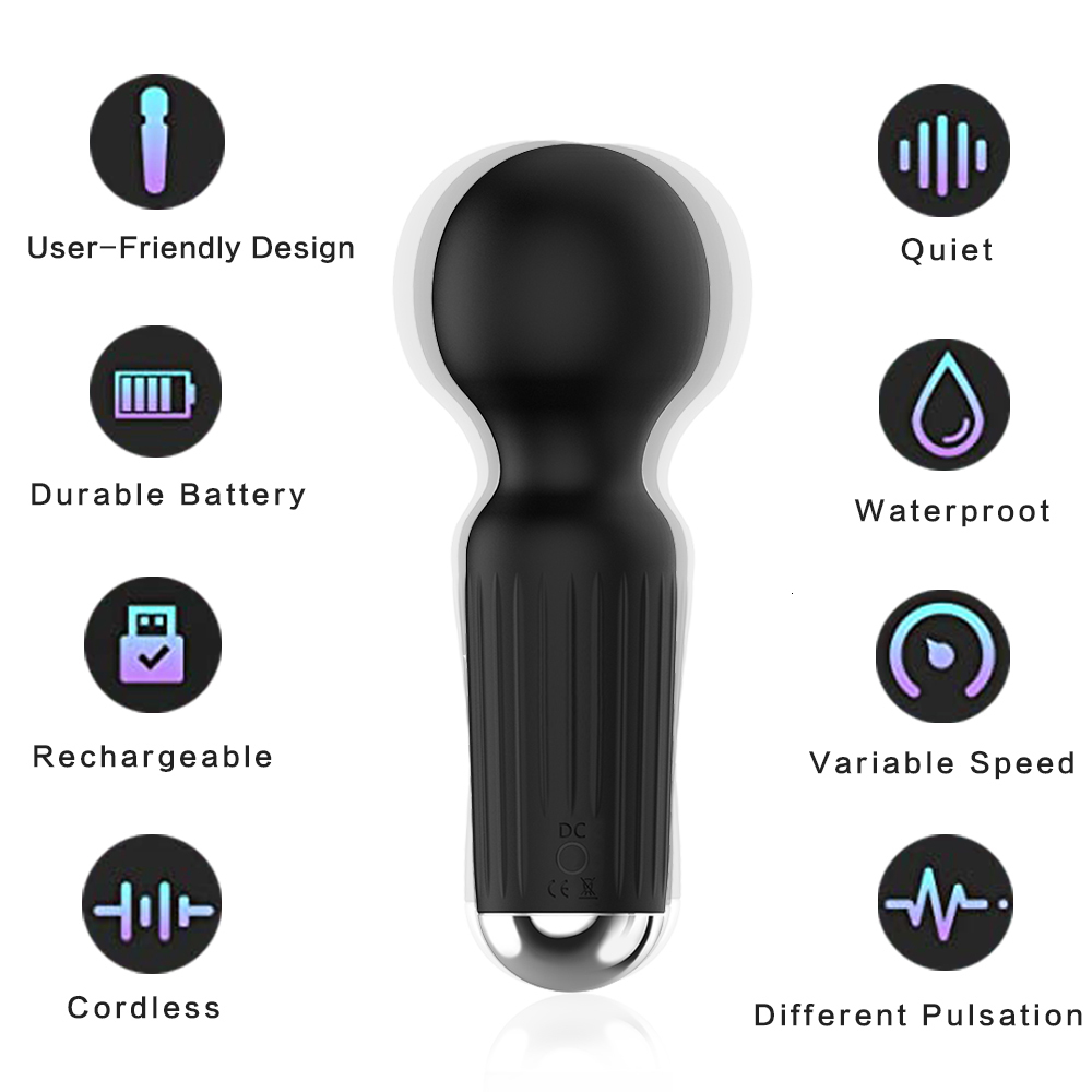 Vibrators Magic Powerful Handheld Clit Clitoris Stimulation Adult Personal Silicone Sex Toy Mini Cute Av Wand Massager for Women Female 230413