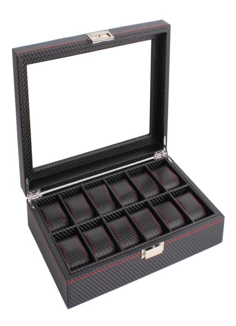 OUTAD 12 Slots Carbon Fiber Watch Box Jewelry Watch Display Storage Holder Rectangle Black Leather Case7464141
OUTAD 12 Slots Carbon Fiber Watch Box Jewelry Watch Display Storage Holder Rectangle Black Leather Case7464141