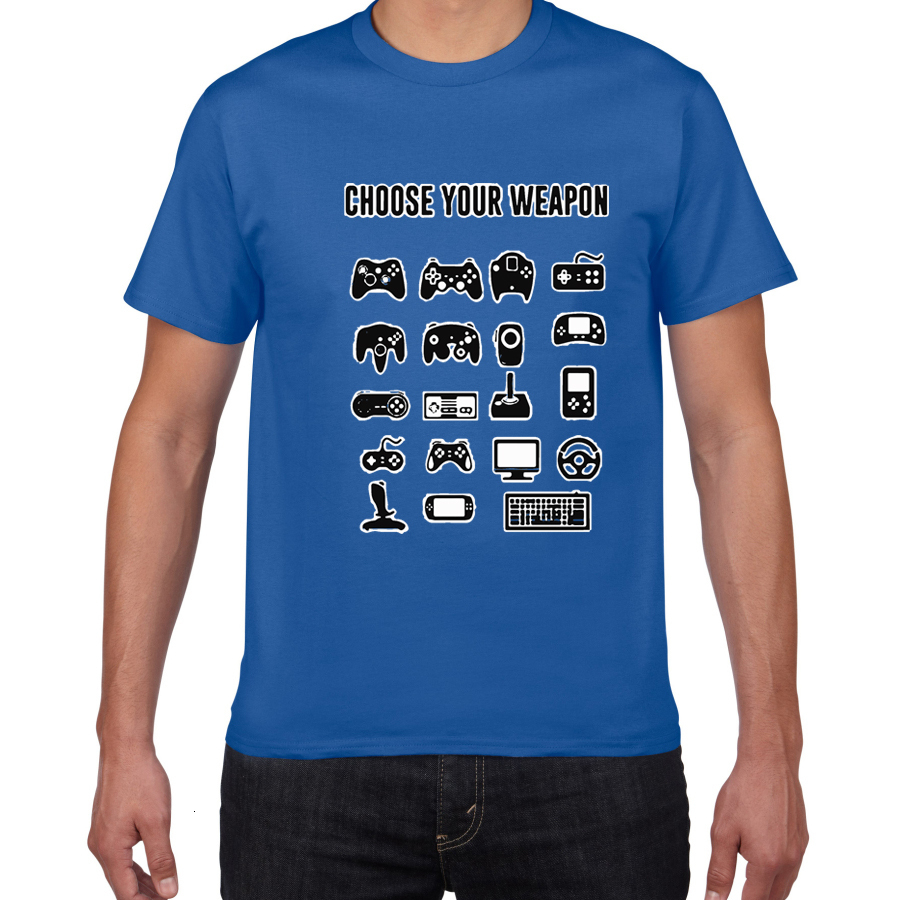 Men's T-Shirts Choose Your Weapon Gamer Novelty Video Games Sarcastic Mens Funny T Shirt game fan Game Controller streetwear men tshirt men 23041