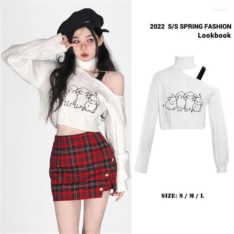 Women' Sweaters Fall 2023 Cartoon White Sweater With Off-the-shoulder Irregular Long Sleeve Pullover Knit, A1
Women' Sweaters Fall 2023 Cartoon White Sweater With Off-the-shoulder Irregular Long Sleeve Pullover Knit, A1
