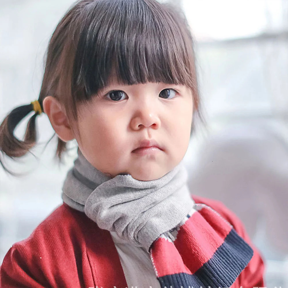 Scarves Wraps TOU--Baby Girl Winter Warm Scarf Knitted Kids Soft Scarves Child Embroidered Lovely Flower Scarf 231113