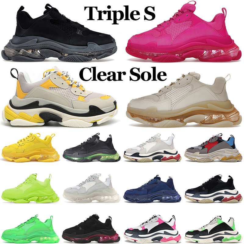 triple s designer shoes women mens trainers platform sneakers clear sole Fluo Yellow Black White Neon Green 
triple s designer shoes women mens trainers platform sneakers clear sole Fluo Yellow Black White Neon Green
