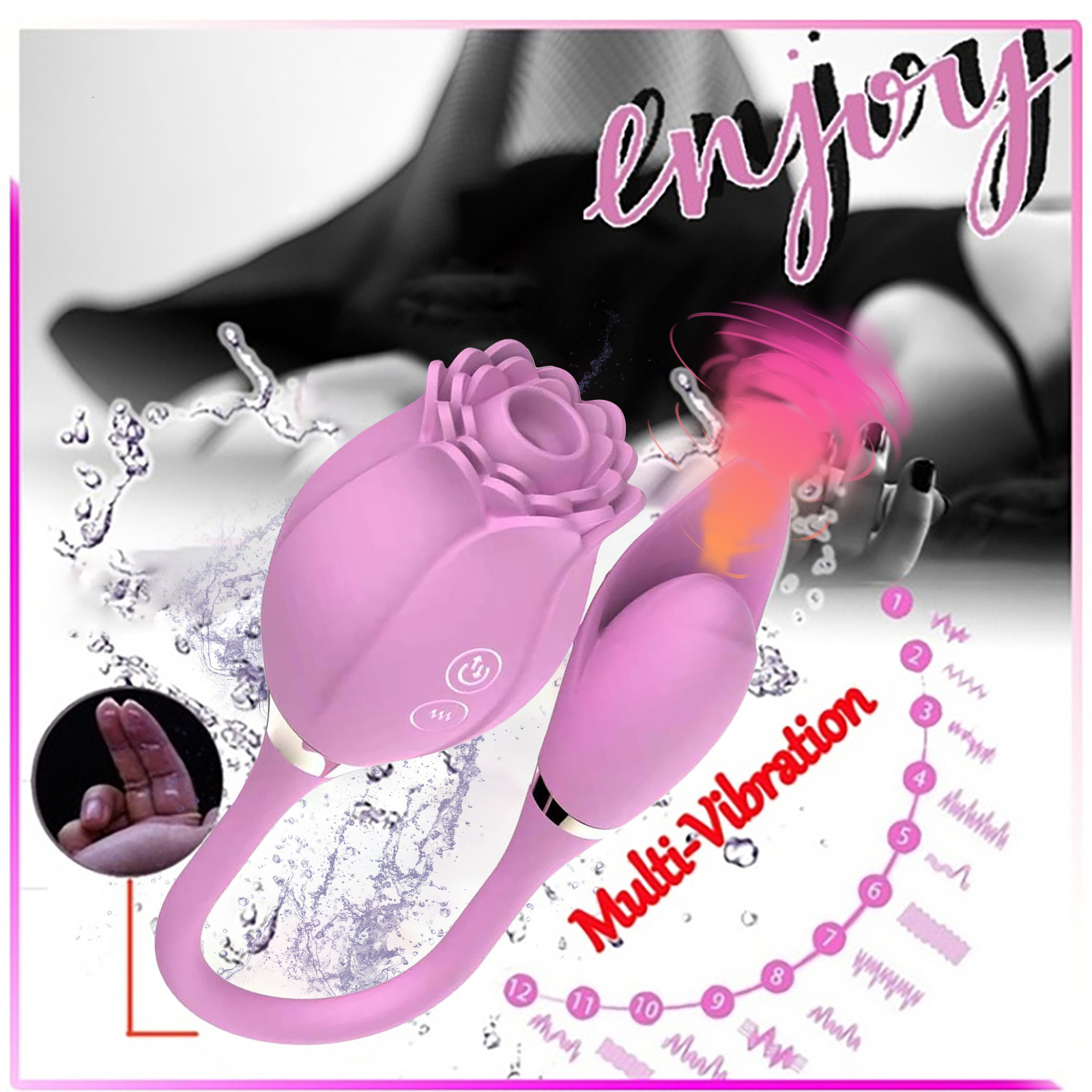 Vibrators Rose Flower Sucking Licking Vibrator Clit Sucker Vagina Love Egg G Spot Stimulator Female Masturbator Erotic Sex Toy for Women 230413