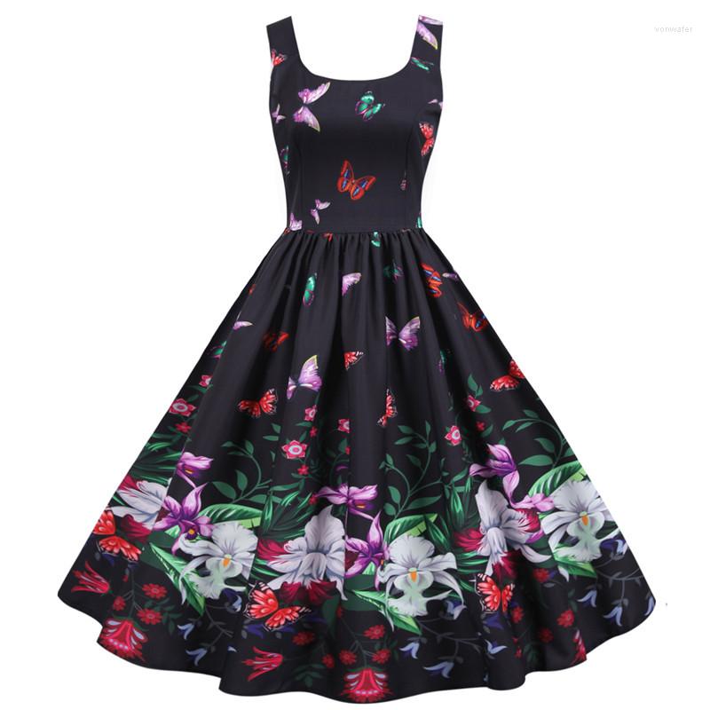 Casual Dresses Butterfly Floral Print Chic Summer Women 2023 Fashion Robe Sexy Spaghetti Straps Vintage Rockabilly Party Dress Swing, Jy15051
Casual Dresses Butterfly Floral Print Chic Summer Women 2023 Fashion Robe Sexy Spaghetti Straps Vintage Rockabilly Party Dress Swing, Jy15051