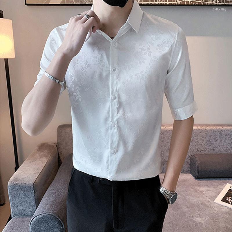 Men's Casual Shirts Luxury Half Sleeved Ice Silk For Men Summer Korean Streetwear Slim Male Floral Shirt Party Club Social Camisas Y Blusas, Black
Men's Casual Shirts Luxury Half Sleeved Ice Silk For Men Summer Korean Streetwear Slim Male Floral Shirt Party Club Social Camisas Y Blusas, Black