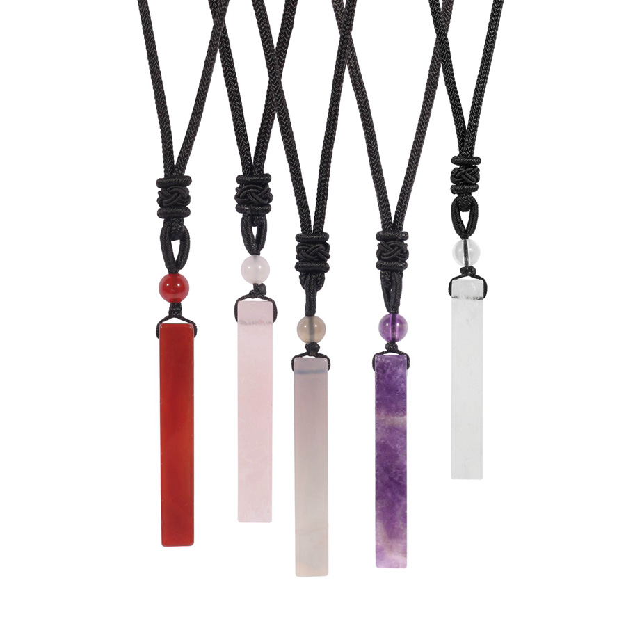 Natural Gemstone Cuboid Crystal Pendant Necklace Reiki Healing Stone Obsidian Amethyst Rose Quartz Pendant Jewelry for Gift to Friends and Lovers
Natural Gemstone Cuboid Crystal Pendant Necklace Reiki Healing Stone Obsidian Amethyst Rose Quartz Pendant Jewelry for Gift to Friends and Lovers