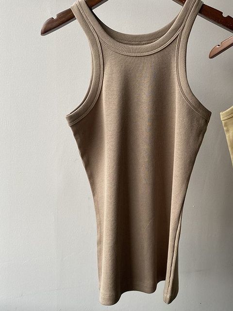 Camisoles Tanks Women O-neck Sleeveless Tank Top lady Slim Stretch Vest Slim Camis Female Casual Fashion Bottoming Top 230413
